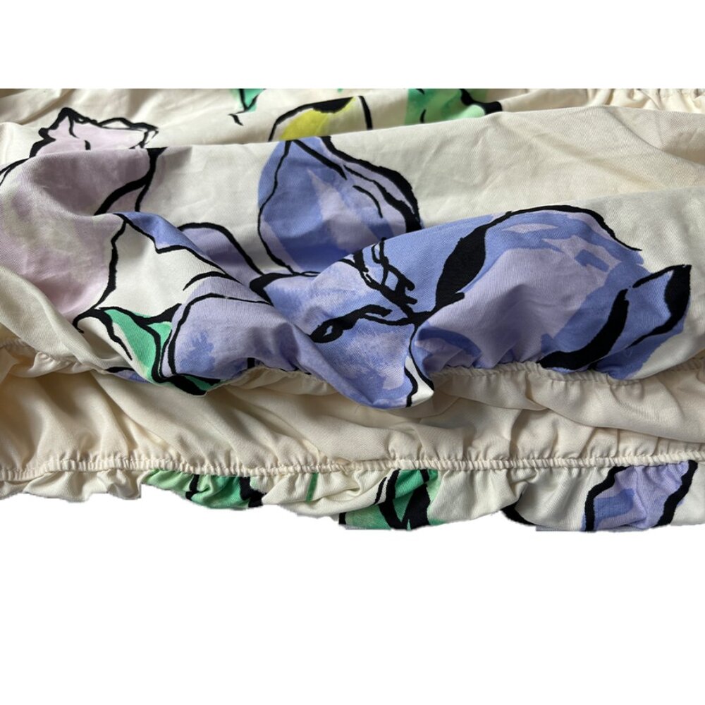 🟣 NWT A New Day Puff Floral One Shoulder Blouse Crop Top - Picture 6 of 6